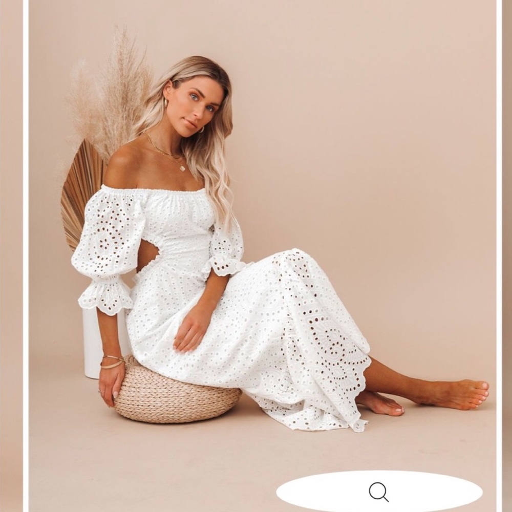 Vici White Eyelet Maxi Dress